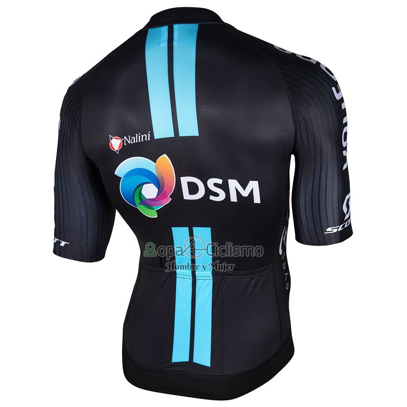 Team DSM Firmenich Ropa Ciclismo Culotte Corto 2023 Mangas Cortas APagado Azul